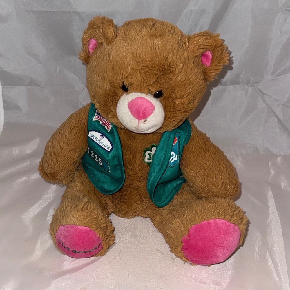 Build-A-Bear Girl Scouts 100th Anniversary Teddy Bear 2012 GSUSA Green Vest